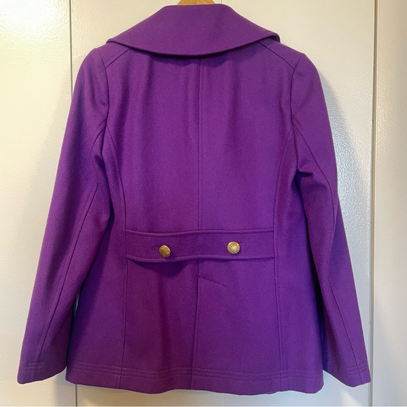 Purple JCrew Double Breasted Wool Coat - Picture 2 of 7